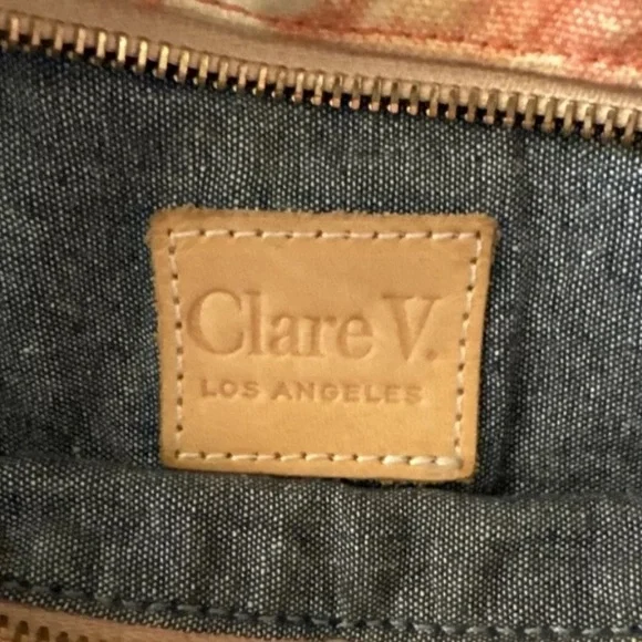 Clare V Canvas Fanny Pack Belt Bag Leather Strap Tie Dye Blood Orange Cloud - Picture 4 of 10